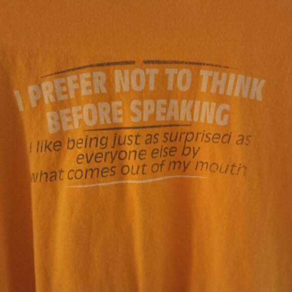 Prefer Not to Think Before Speaking Short Sleeve Tee - Picture 2 of 3